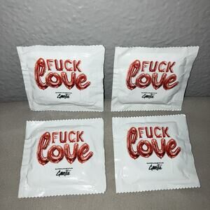 4 Pack Gnarcotic Brand F*** Love Condom White Version 4x Single Hype Condoms Lot